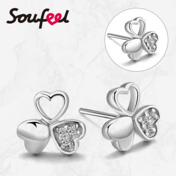 SOUFEEL Clover Earrings Silver - Picture 1 of 4